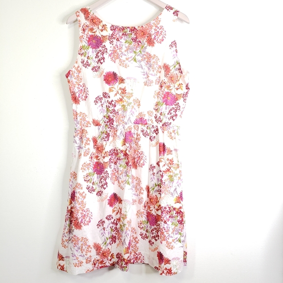 Garnet Hill Cotton Floral A Line Dress 12 - Picture 6 of 7